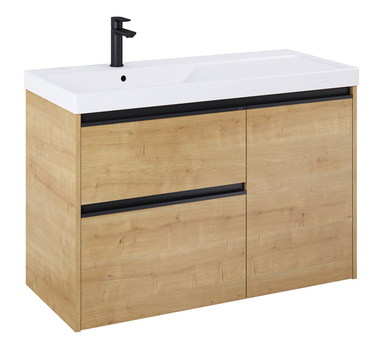 Roca Gap Pro Zestaw łazienkowy Unik szafka z koszek cargo + umywalka lewa 100 cm biały połysk (A852062806)